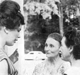 Tanglewood, reception for Jane Marsh
Left to right: Jane Marsh, Mrs. Serge Koussevitsky and Mrs. Dario Soria