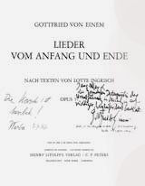 World Premiere of von Einem’s Lieder vom Anfang und Ende
 ”Jane Marsh, To the great interpreter of the Premiere in Ossiach, sincere, devoted thanks“ –Gottfried von Einem
“Jane, In unforgettable Remembrance” – Lotte Ingrisch
“The Marsh is great” – Werba